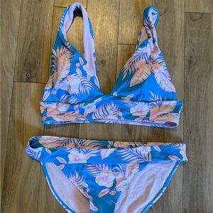 Tropical Blue and Pink Bikini Set
